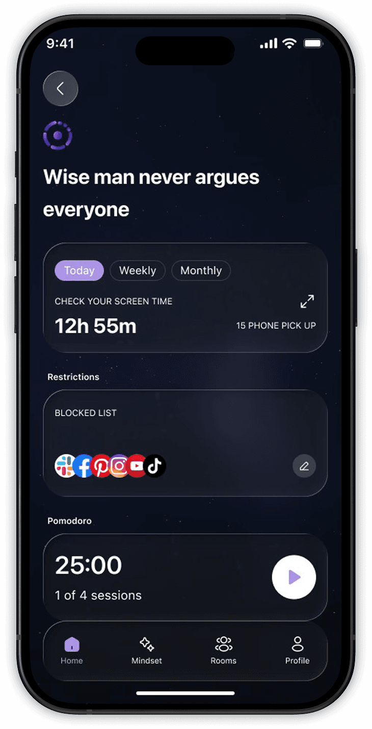 Mindset focus enforcement platform